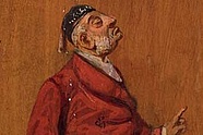 Alojzy Gonzaga Żółkowski w roli tytułowej w "Panu Geldhabie" Aleksandra Fredry, malował Franciszek Kostrzewski, 1889