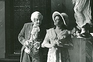 Maria Fołtyn (Tosca) i Albin Fechner (Baron Scarpia) w "Tosce" Giacomo Pucciniego, Opera Warszawska, prem. 19 grudnia 1953, reż. Wiktor Bregy, fot. Edward Hartwig