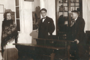 Maria Malanowicz jako Smugoniowa, Juliusz Osterwa jako Przełęcki i Stefan Jaracz jako Smugoń, Poznań 1925