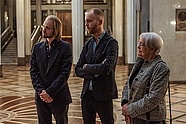 Karol Żurawski, Igor Gałązkiewicz, Jaga Pniewska at the opening of the exhibition 'Nicolas Grospierre 50/50', 20 Nov. 2015. Photo: Jarosław Mazurek