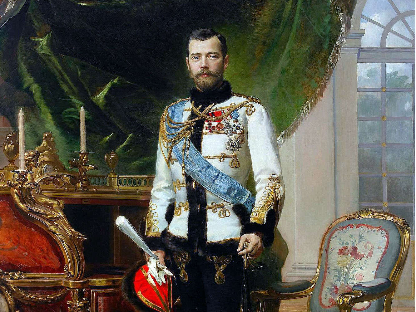 Jezioro łabędzie - Mikołaj II Nikolai II malarz Ernst Friedrich von Liphart fot. Wikimedia Commons Public Domain