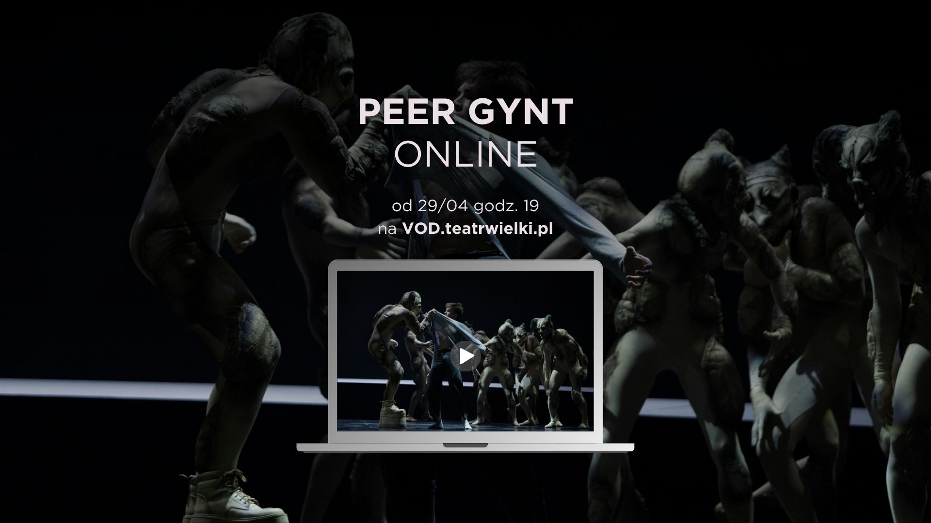 grafika z ekranem komputera, na nim zdjęcie z baletu peer gynt