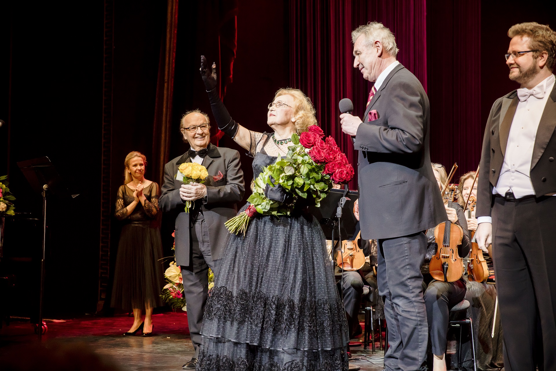Teresa Żylis-Gara on the stage of the Polish National Opera, Teatr Wielki, during her birthday gala, 26 January 2020 by Krzysztof Bieliński